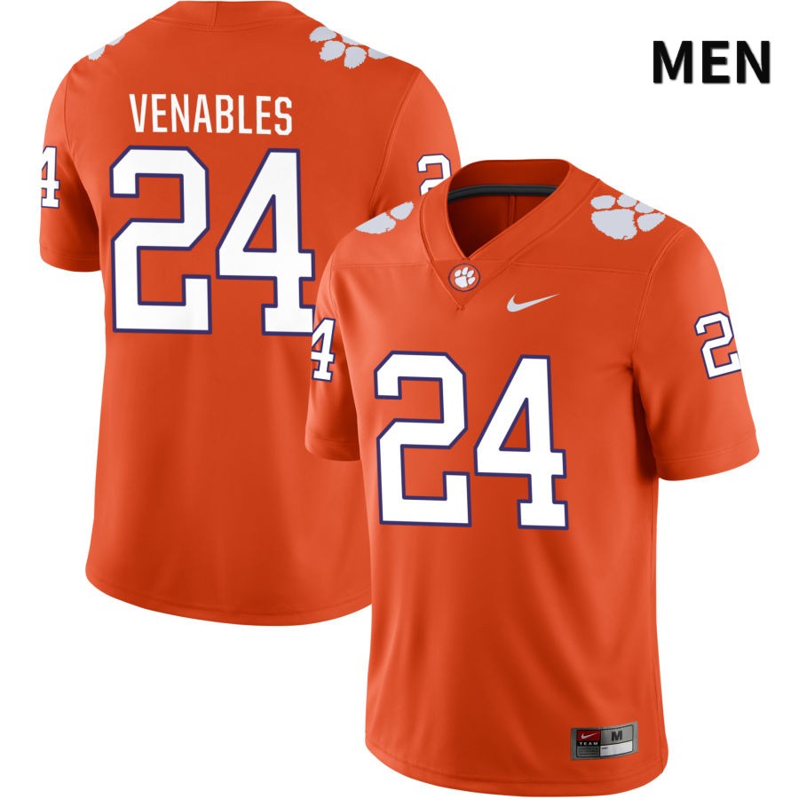 Men's Clemson Tigers Tyler Venables #24 College Orange NIL 2022 NCAA Authentic Jersey Increasing XLE07N5D
